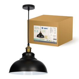 GSC Evolution Lampe de plafond suspendue Série Akure E27 Ø290mm Noir