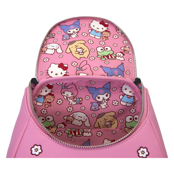 LOUNGEFLY Sac à dos Hello Kitty and Friends 26 cm - Taille 22,86x11,43x26,67 cm en cuir végan, bretelles réglables et rembourrées