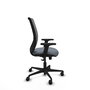Chaise Zulema Synchro 3 positions tissu Gris Base en nylon noir Accoudoir 2D Sans appui-tête Roulettes 65mm nylon