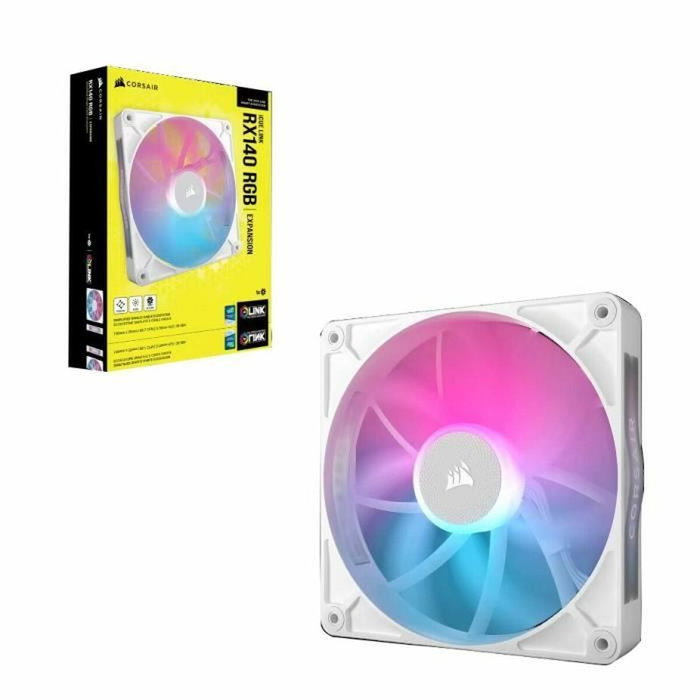 Corsair Kit d'extension ventilateurs PWM iCUE LINK RX140 RGB 140 mm White
