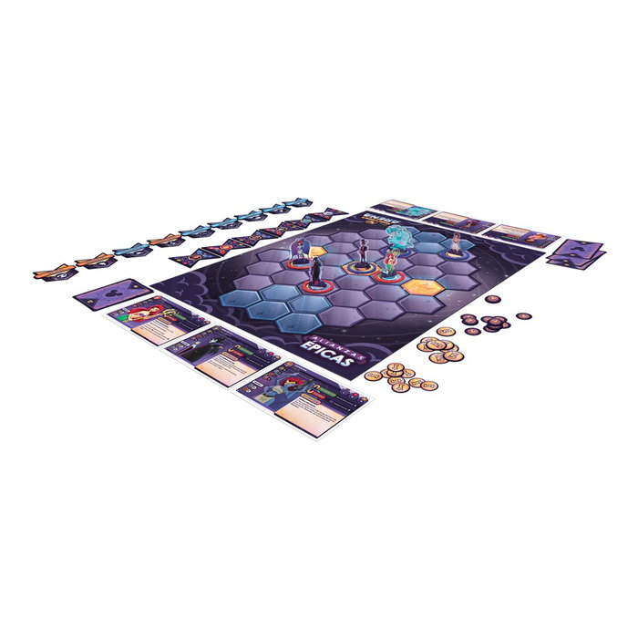 Asmodee USADSA01ES Jeu de société Disney Sorcerer's Arena Alliances Épiques – 2 à 4 joueurs dès 13 ans – Version espagnole