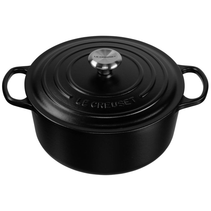 Le Creuset Signature Roaster rond 26cm noir mat