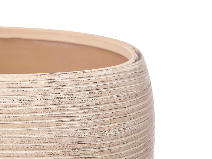 IBERGARDEN Lot de 2 pots rayés beige IBERGARDEN Lot de 2 pots rayés beige