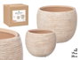 IBERGARDEN Lot de 2 pots rayés beige