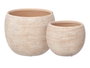 IBERGARDEN Lot de 2 pots rayés beige