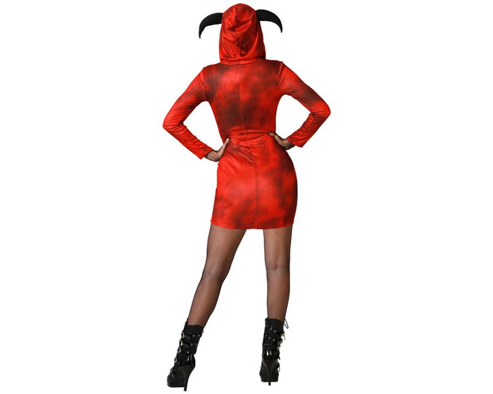 Atosa Déguisement Demonia Rouge Robe Courte avec Capuche Taille XL