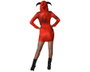 Atosa Déguisement Demonia Rouge Robe Courte avec Capuche Taille XL