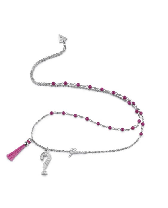 Guess Collier Talisman en Acier Inoxydable Argenté Guess Collier Talisman en Acier Inoxydable Argenté