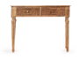 Gifdecor Table d'appoint 2 tiroirs courbes naturelle bois manguier marron 98 x 77 x 42 cm