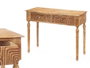 Gifdecor Table d'appoint 2 tiroirs courbes naturelle bois manguier marron 98 x 77 x 42 cm
