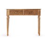 GIFTDECOR Mesa Recibidor 2 Cajones Curvas Natural Marron