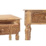 GIFTDECOR Mesa Recibidor 2 Cajones Curvas Natural Marron