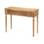 GIFTDECOR Mesa Recibidor 2 Cajones Curvas Natural Marron