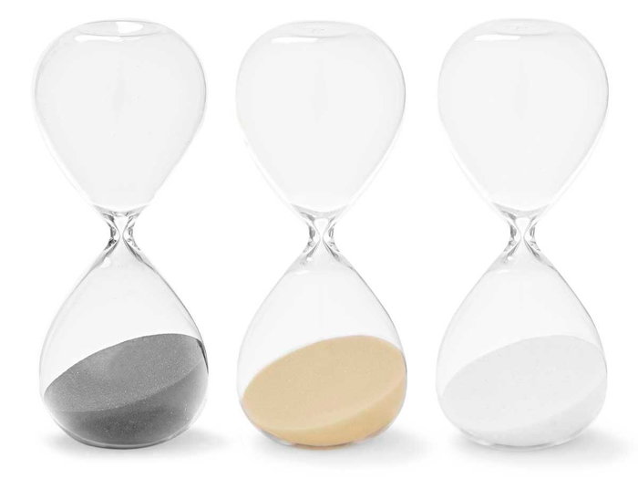 Giftdecor Sablier en verre 20 cm assorti couleurs neutres 30 min environ (Set de 12)