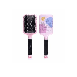 Bifull Brosse Raquette en forme Silhouette, couleur rose pastel, ergonomique pour un démêlage doux sans cassage de cheveux