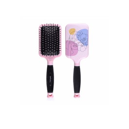 Bifull Brosse Raquette en forme Silhouette, couleur rose pastel, ergonomique pour un démêlage doux sans cassage de cheveux