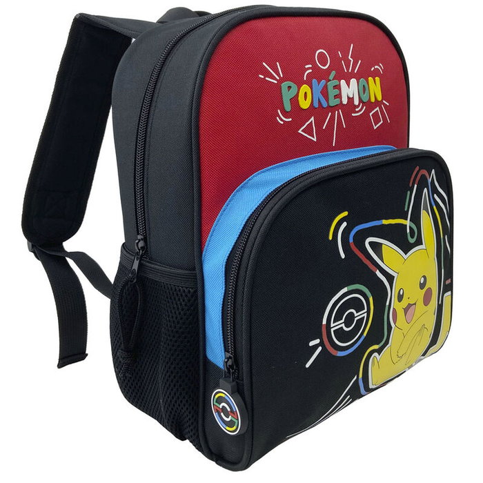 CYP BRANDS Mochila Pokémon Pikachu 30 cm - Compartiments avec fermetures, bretelles réglables et rembourrées, poche latérale