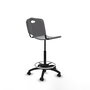 Tabouret Taburete Robledo Pivotant Chlorure de polyvinyle Gris clair Structure polyamide noire Sans accoudoirs Sans appui-tête Roulettes pour moquette