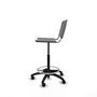 Tabouret Taburete Robledo Pivotant Chlorure de polyvinyle Gris clair Structure polyamide noire Sans accoudoirs Sans appui-tête Roulettes pour moquette