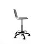 Tabouret Taburete Robledo Pivotant Chlorure de polyvinyle Gris clair Structure polyamide noire Sans accoudoirs Sans appui-tête Roulettes pour moquette