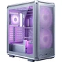 Cooler Master MasterFrame 500 Mesh Silver ARGB - Boîtier PC moyen tour modulaire FreeForm 2.0 - Support Mini-ITX à E-ATX, 360 mm radiateur, 390 mm GPU, 3 ventilateurs ARGB, USB-C