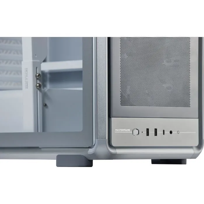 Cooler Master MasterFrame 500 Mesh Silver ARGB - Boîtier PC moyen tour modulaire FreeForm 2.0 - Support Mini-ITX à E-ATX, 360 mm radiateur, 390 mm GPU, 3 ventilateurs ARGB, USB-C