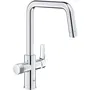 GROHE Blue Pure Start 30595000 - Robinet de cuisine filtrant eau potable, bec haut en U chromé, rotation 150°, GROHE Blue Pure Start