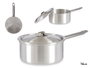 Kinvara Casserole en Aluminium avec Couvercle 16 cm, Argenté, 1,5 L – Compatible Gaz et Four (Set de 10)