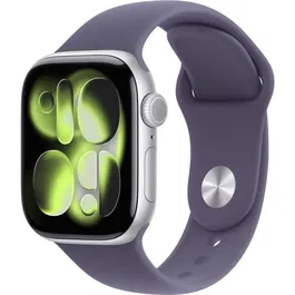Apple Apple Watch Series 11 GPS + Cellular 42mm - Boîtier aluminium argent avec bracelet sport Purple Fog S/M