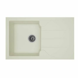 Stradour Aloa Évier de cuisine 1 bac + 1 égouttoir réversible - Blanc - 81 x 50 cm