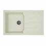Stradour Aloa Évier de cuisine 1 bac + 1 égouttoir réversible - Blanc - 81 x 50 cm