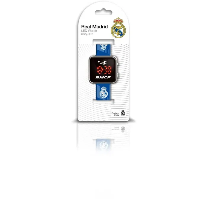 Kids Licensing Montre LED Real Madrid pour Enfant dès 4 Ans - Affichage Numérique, Écran Personnalisable - Bleu