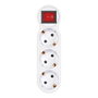 Simon Adaptateur 3 prises Schuko frontal avec interrupteur, blanc