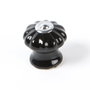 Rei E524 Bouton de meuble en porcelaine et acier noir Ø28 mm