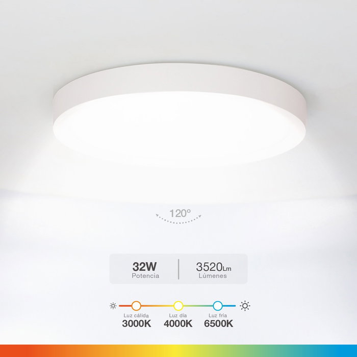 GSC Evolution Plafón techo LED Belair 32W 3000-4000-6500K IP44
