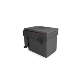 Emuca Bac de tri sélectif Recycle, 1 bac de 15 litres, Gris anthracite
