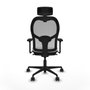 Piqueras y Crespo Chaise de Bureau avec Appui-tête 3D036N2 Blanc