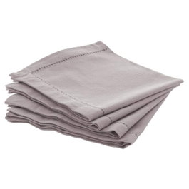 Atmosphera Lot de 4 serviettes en coton couleur taupe, 40 x 40 cm
