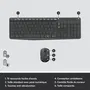 Logitech MK235 Clavier et Souris sans fil AZERTY Graphite avec pavé numérique et touches raccourcis - Autonomie 36 mois