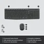 Logitech MK235 Clavier et Souris sans fil AZERTY Graphite avec pavé numérique et touches raccourcis - Autonomie 36 mois