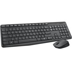 Logitech MK235 Wireless Pack Clavier + Souris AZERTY Français Disposition, Sans Fil 2.4 GHz, Résistant aux Éclaboussures