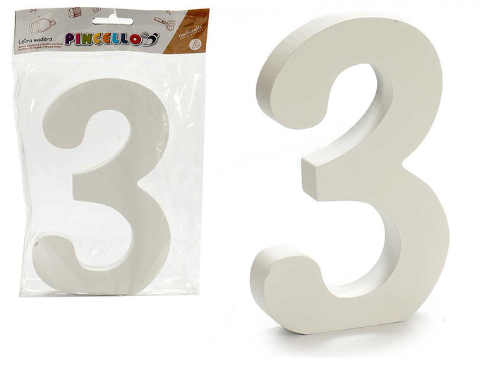 PINCELLO Pinceau Numéro 3 en bois blanc PINCELLO Pinceau Numéro 3 en bois blanc