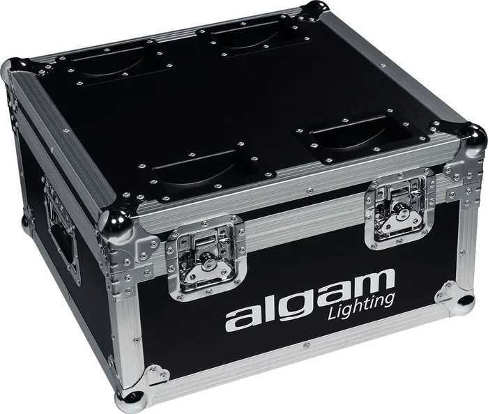 Algamlight Flight Case pour 6 x Eventpar avec station de charge, bois, métal, mousse rigide et roues