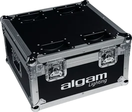 Algamlight Flight Case pour 6 x Eventpar avec station de charge, bois, métal, mousse rigide et roues