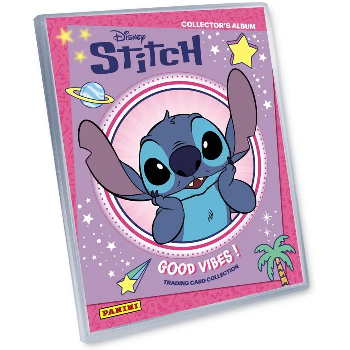 Panini Pack de démarrage cartes Stitch - Classeur, 12 cartes et porte-carte avec charm
