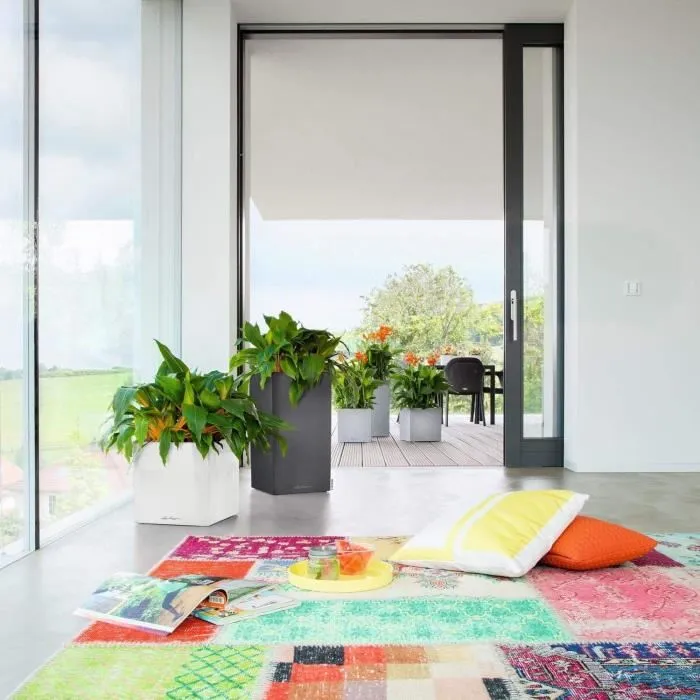 Lechuza LEC4008789137531 Canto Premium Cube 40 Jardinière Ensemble complet, Gris anthracite métallisé