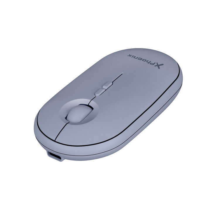 Phoenix Technologies Souris Sans Fil Rebble Bluetooth et 2.4 GHz Bleue - Silencieuse, Légère, Rechargeable USB-C