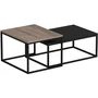 Table basse rectangulaire LEKA anthracite 72 x 45 x 37 cm avec plateau supérieur 60 x 45 cm et rangement, en panneau de mélamine 18 mm