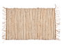 Giftdecor Tapis Naturel Blanc Double Rayures 60 x 90 cm en Jute et Coton (Set de 12)