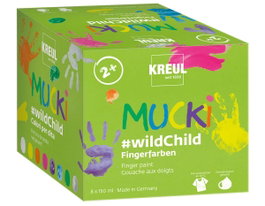 Kreul Set 8 botes de peinture pour doigts Premium wildChild de MUCKI